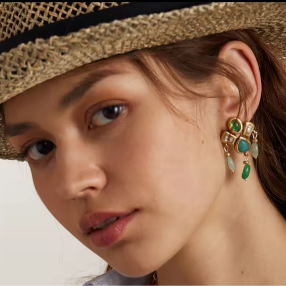 Antique Emerald Chandeliers Fine Craftsmanship Artisan Earrings - Picture 3 of 16